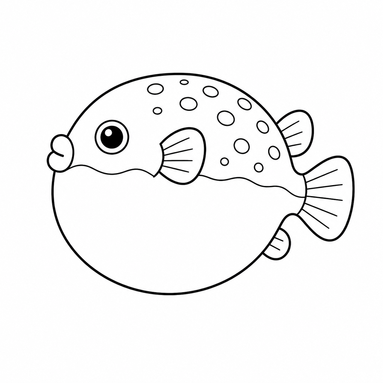 ふぐのぬりえ用線画