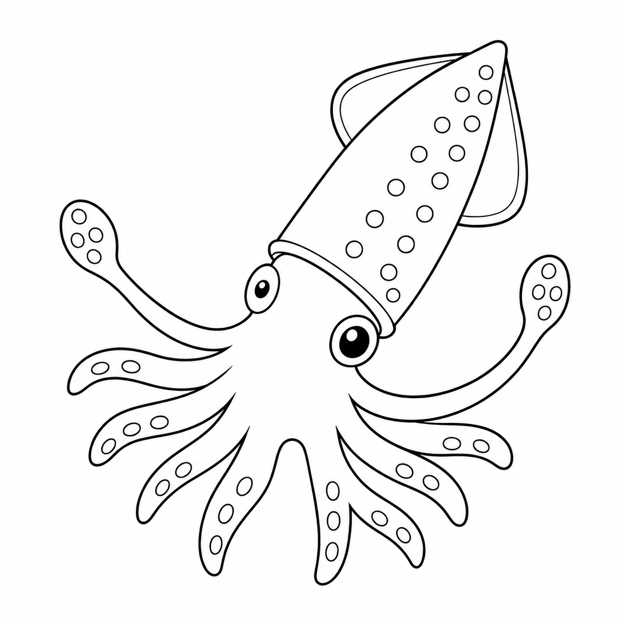 イカのぬり絵用線画
