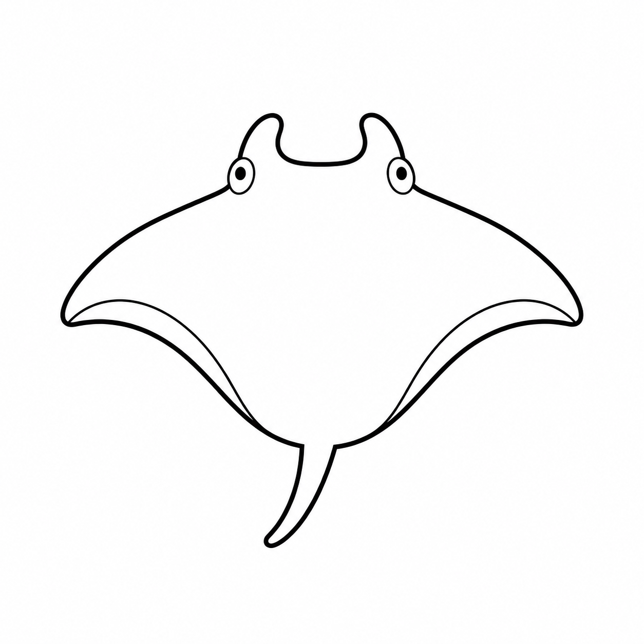 エイのぬり絵用線画