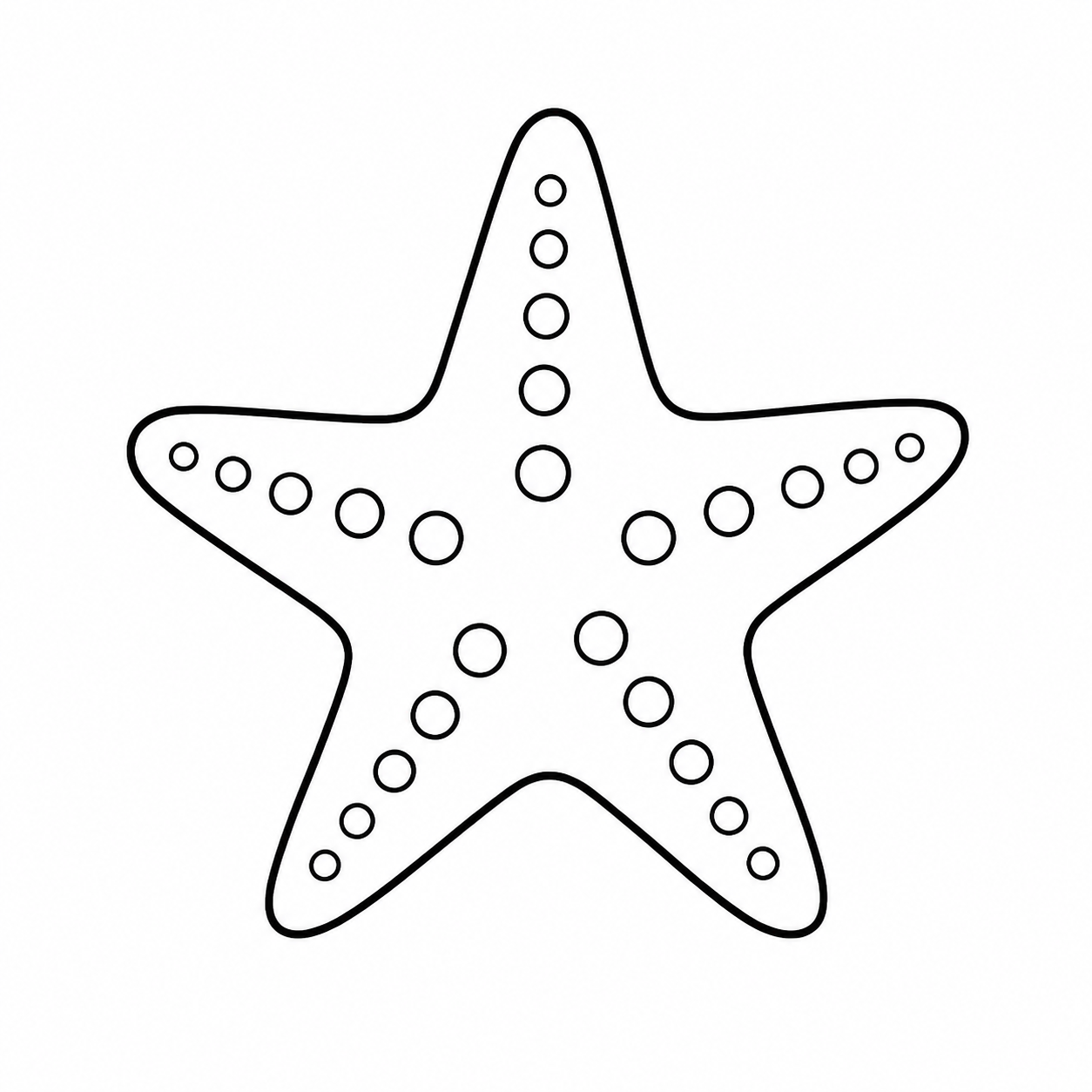 ヒトデのぬりえ用線画