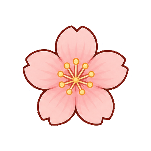文字や数字がない桜の一輪アイコン
