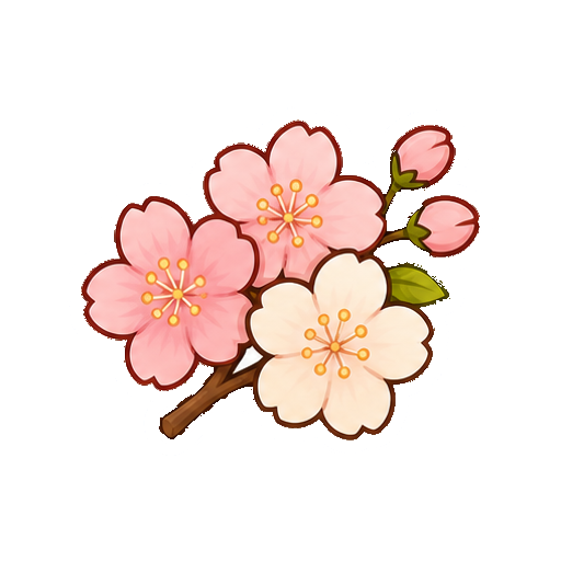 文字がない三つの桜の花アイコン