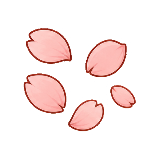 文字がない舞う桜の花びらアイコン