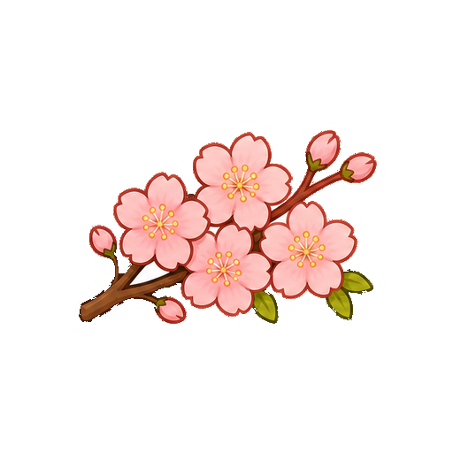 文字がない満開の桜枝アイコン