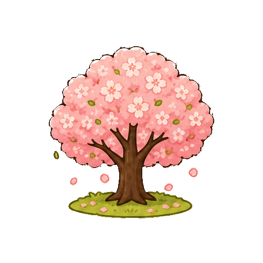文字がない満開の桜の木アイコン
