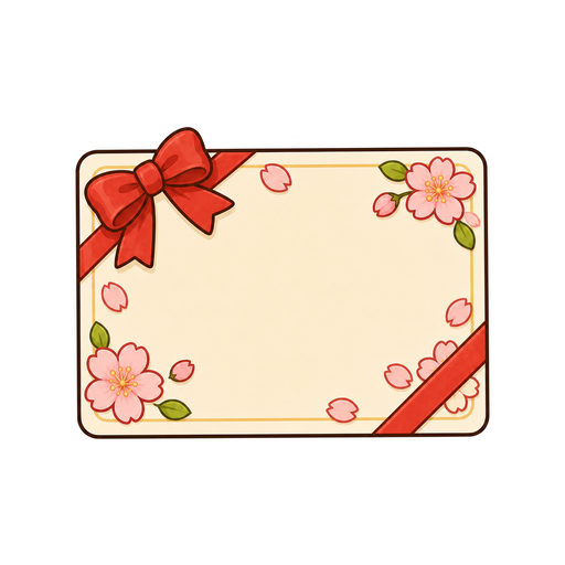 文字や数字がない桜飾りのお花見カードアイコン