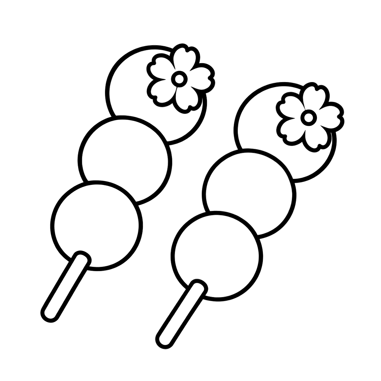 桜団子のぬりえ用線画