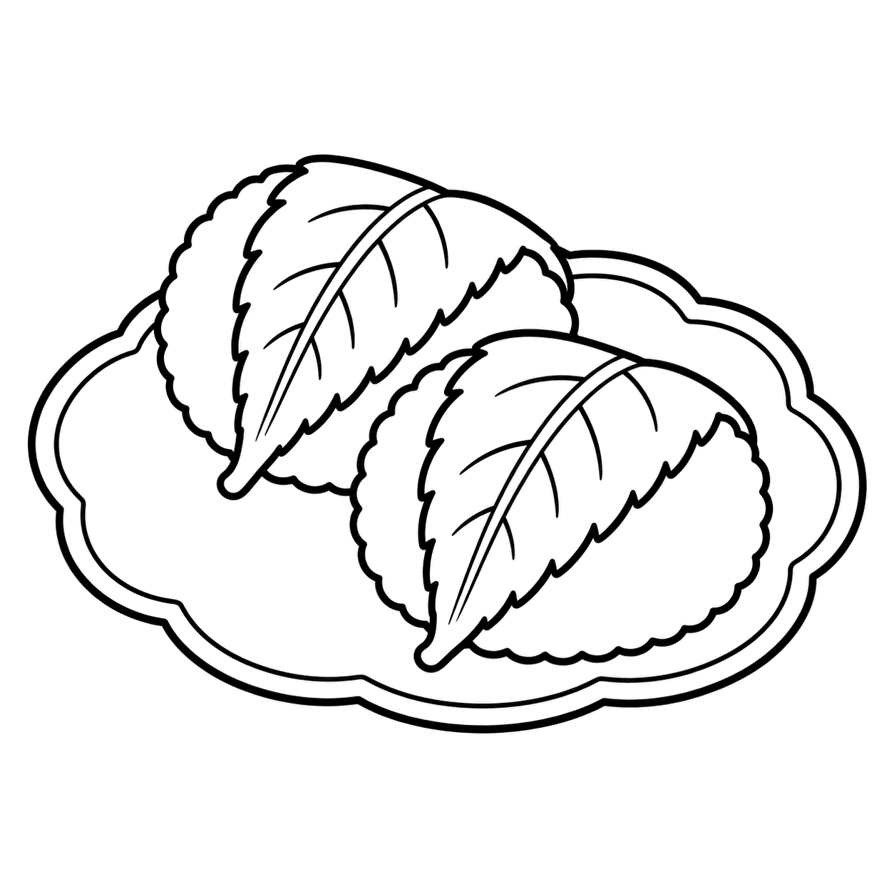 桜餅のぬりえ用線画