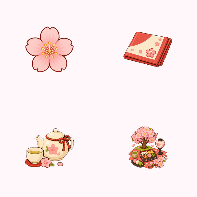 桜・お花見アイコン24個セットの代表画像