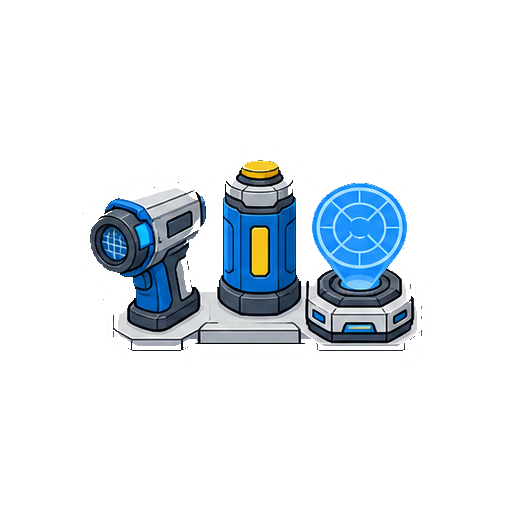 文字やロゴがないSFガジェットセットアイコン