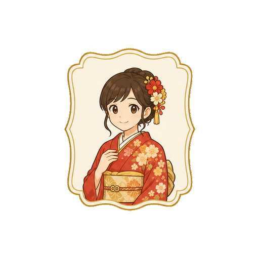 文字や日付がない記念写真フレームの成人式アイコン