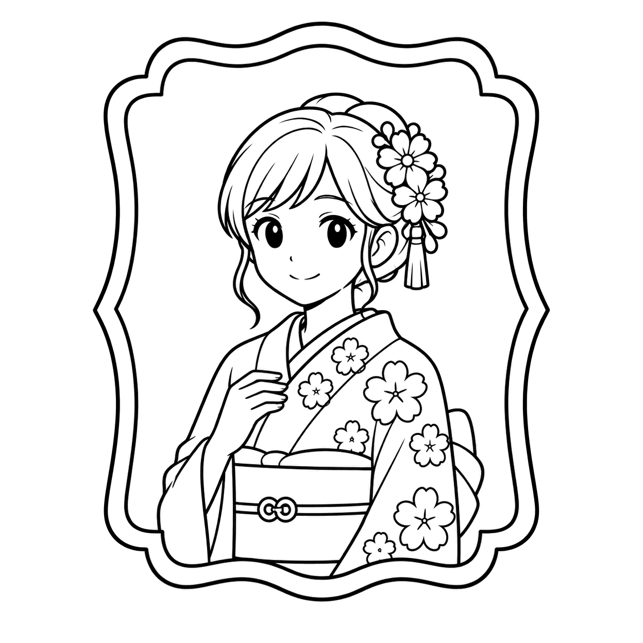 記念写真の成人のぬりえ用線画