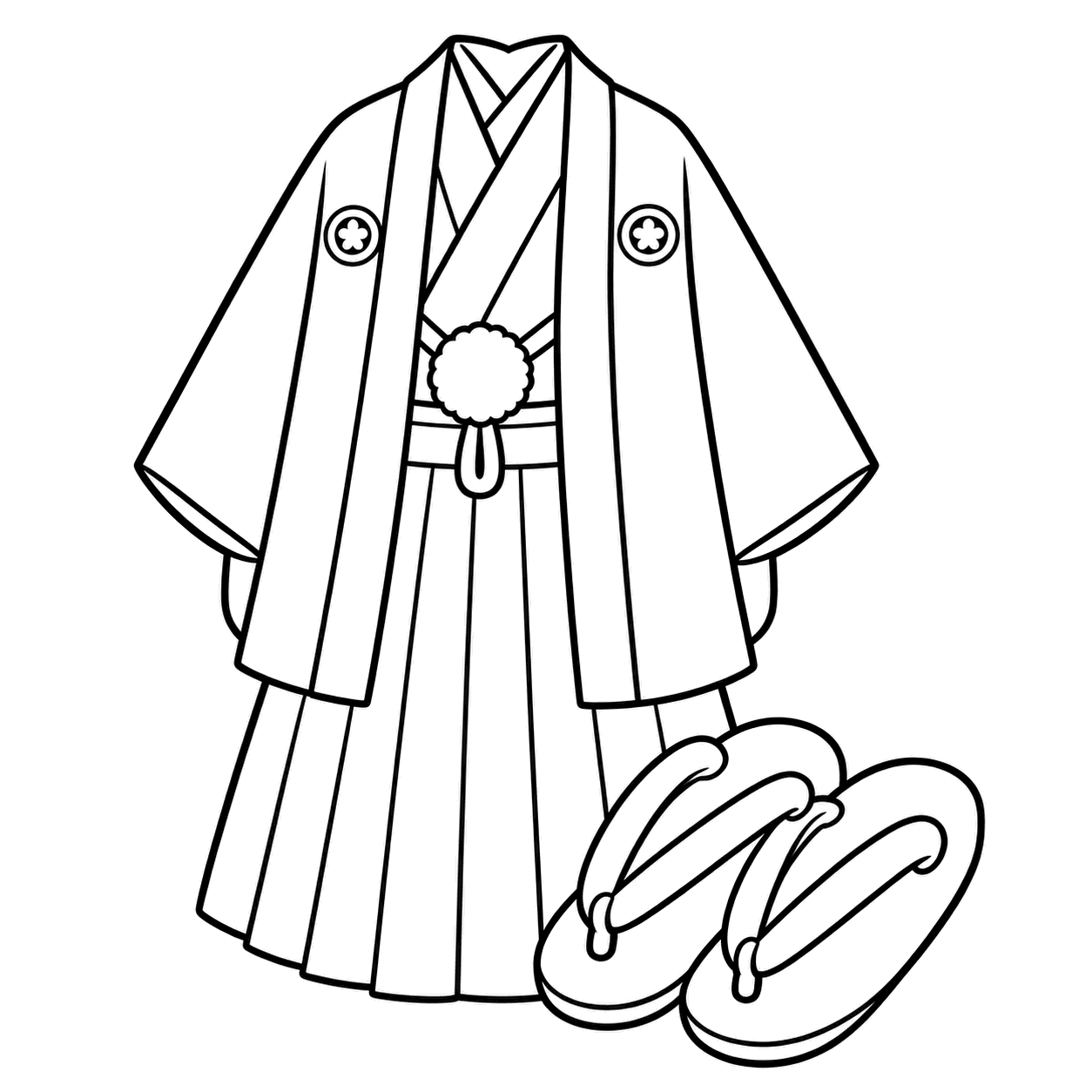 袴一式のぬりえ用線画