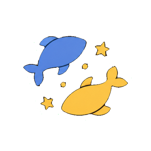 文字や数字やロゴがない魚座のふたつ魚アイコン