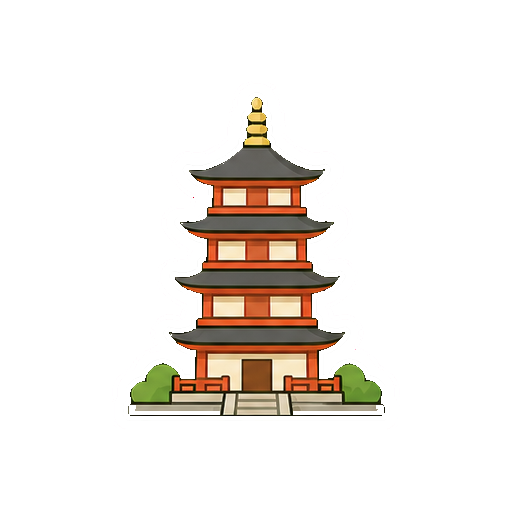 文字やロゴがない五重塔風寺院アイコン