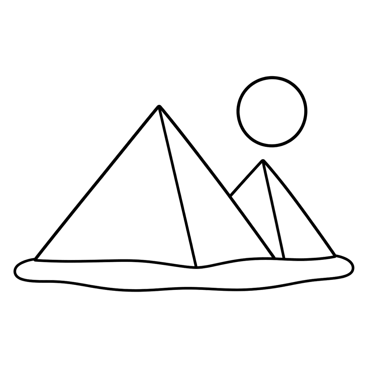 ピラミッドのぬりえ用線画