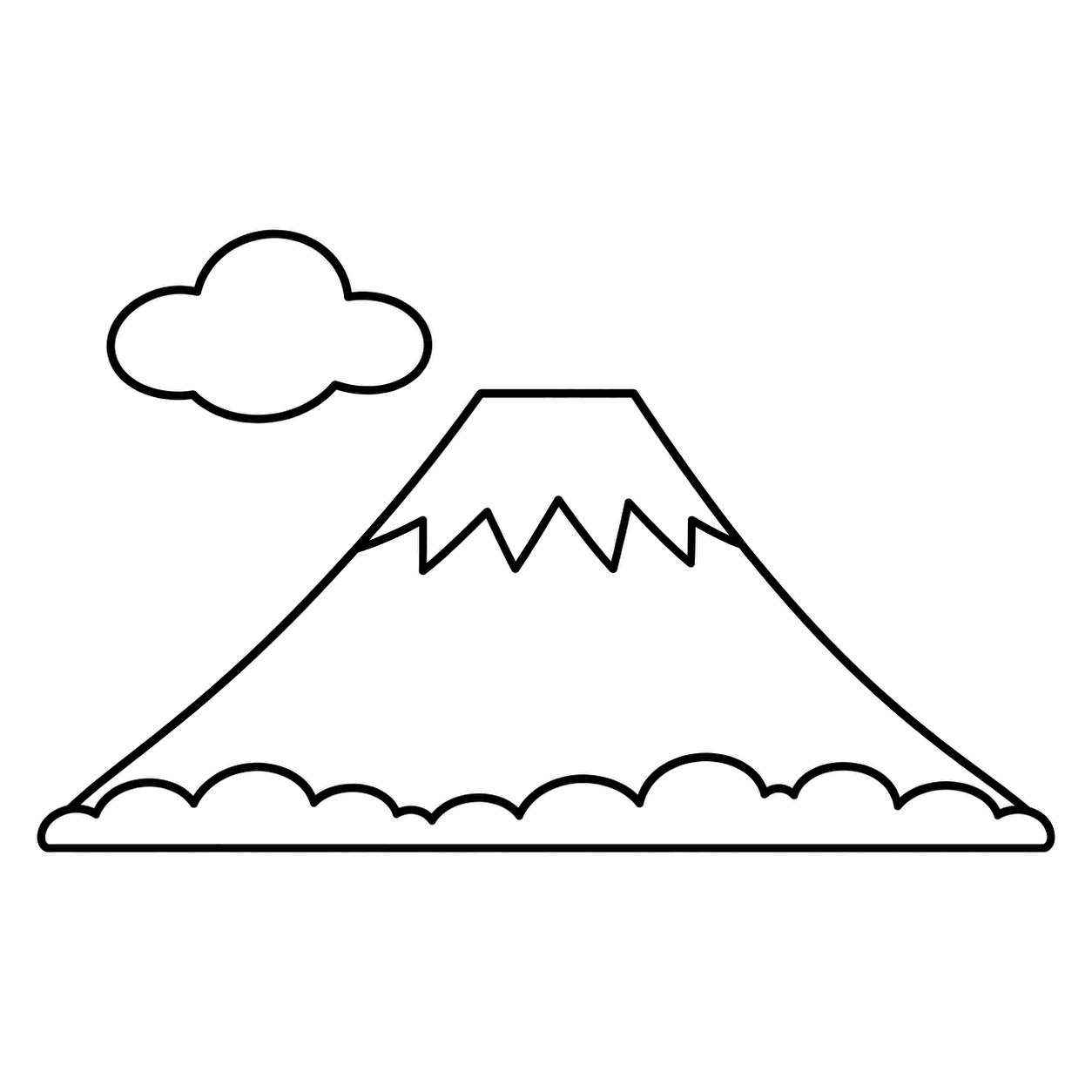 富士山のぬりえ用線画