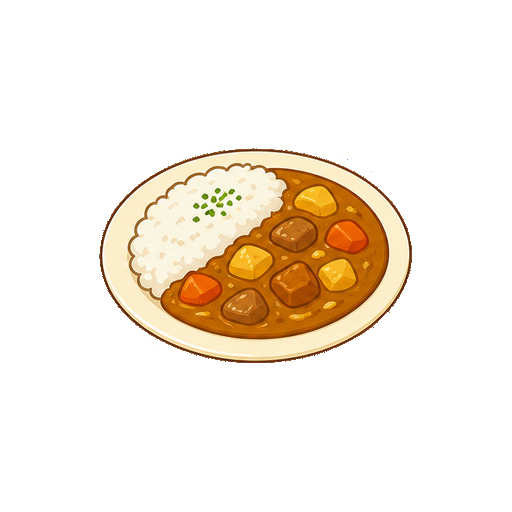 文字や顔がないカレーライスのアイコン
