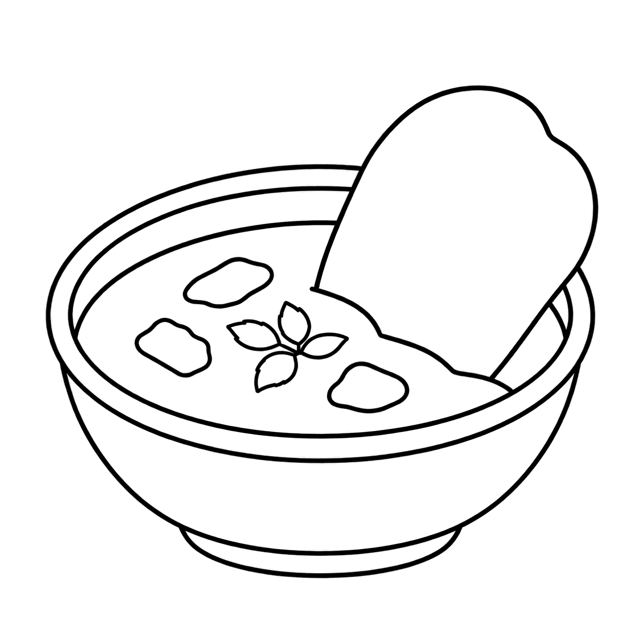 ナンとカレーのぬり絵用線画