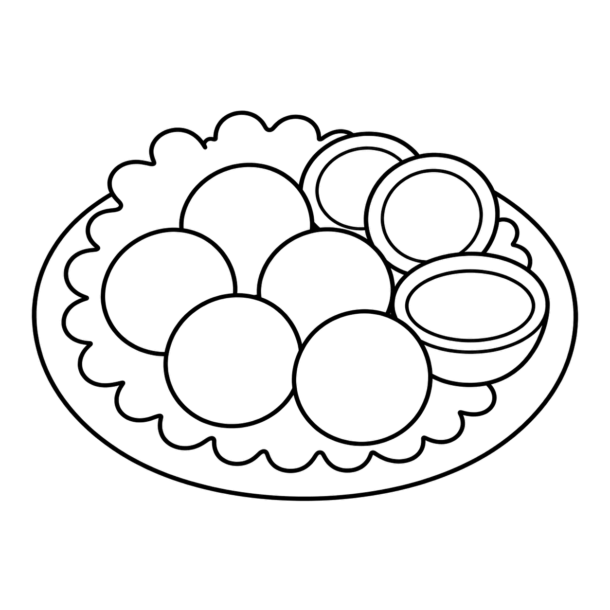ファラフェルのぬり絵用線画
