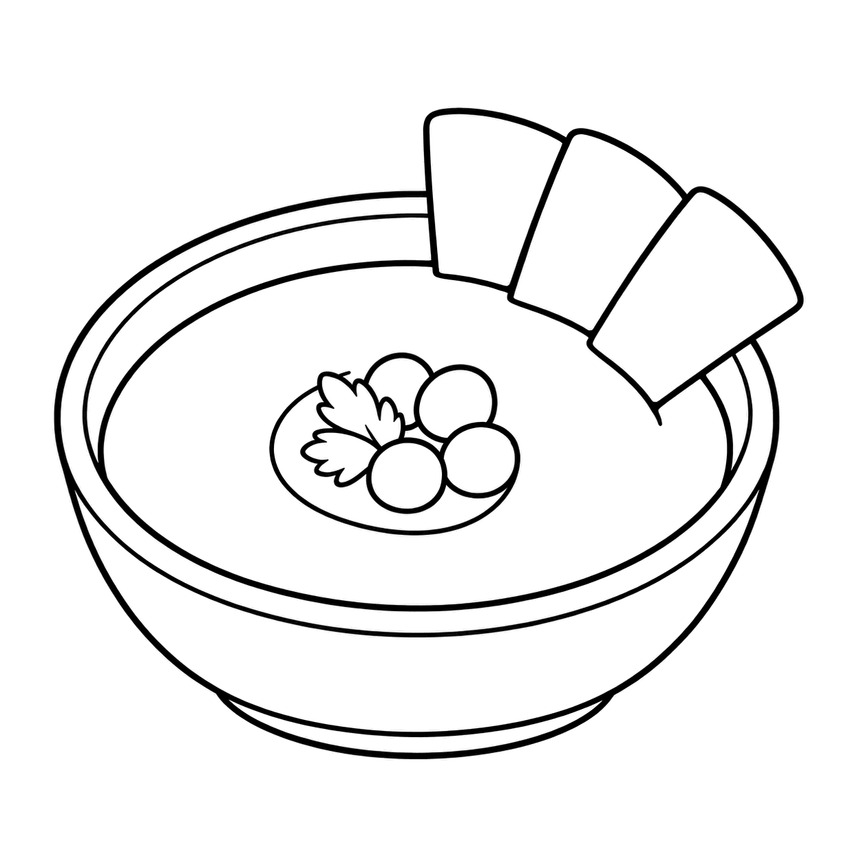 フムスとピタのぬりえ用線画