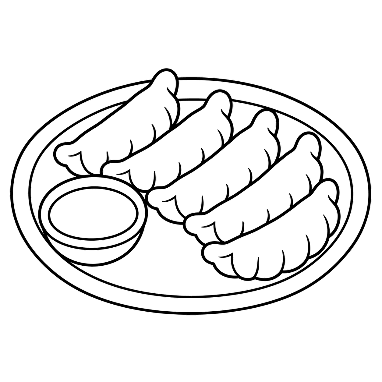 餃子のぬり絵用線画