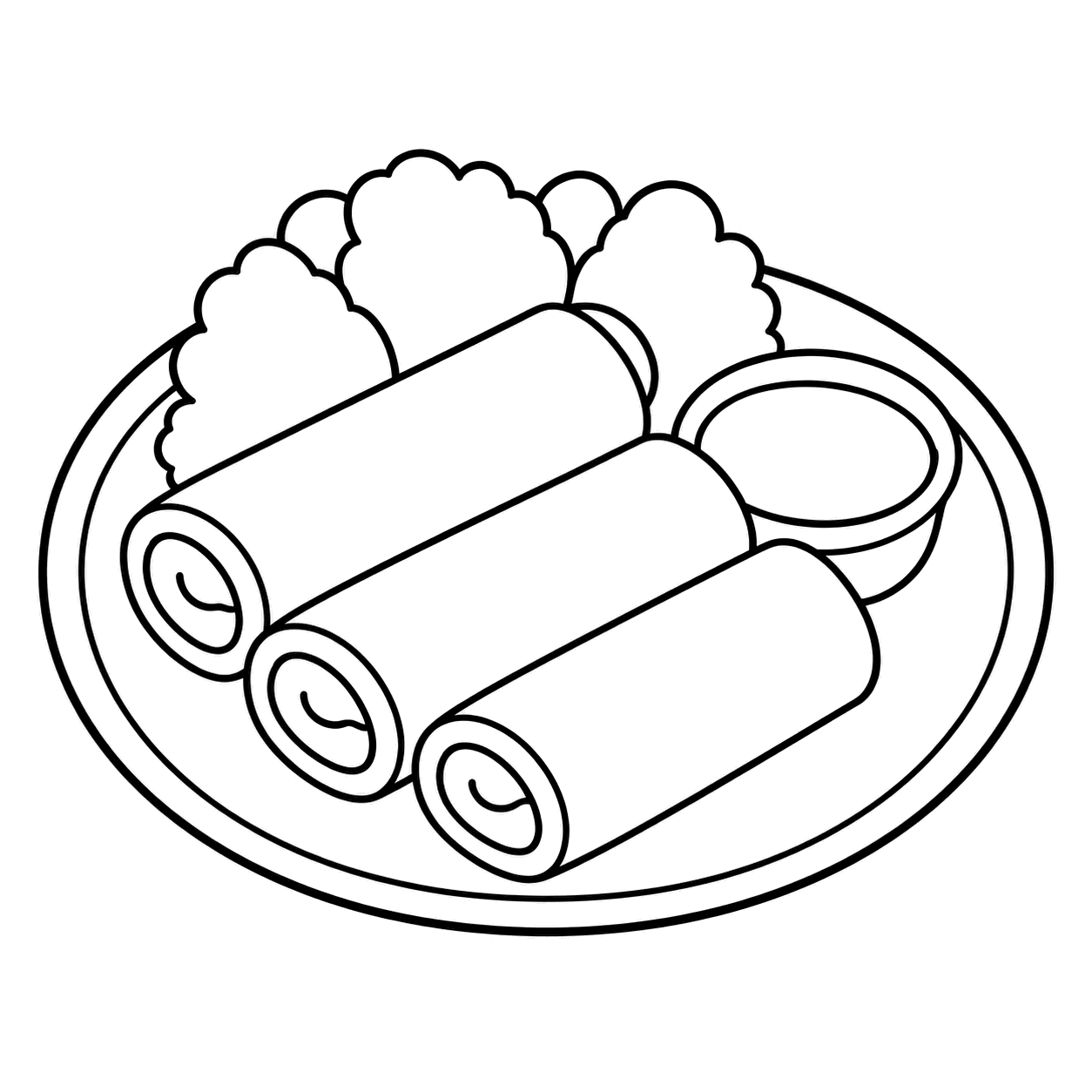 春巻きのぬり絵用線画