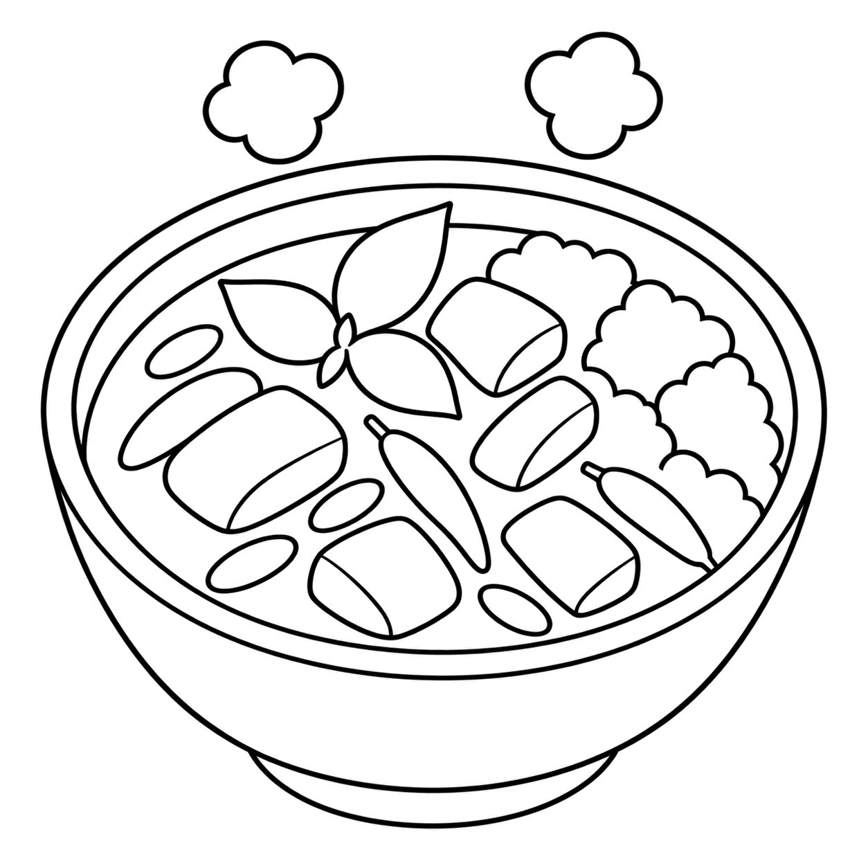 タイカレーのぬり絵用線画