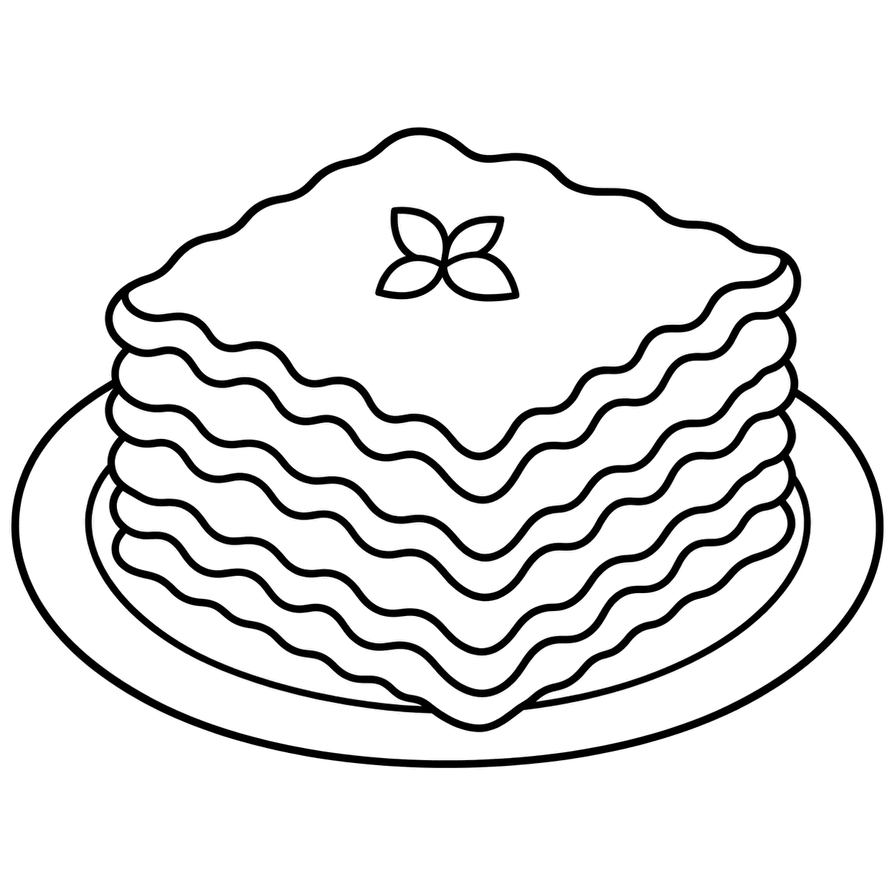 ラザニアのぬり絵用線画