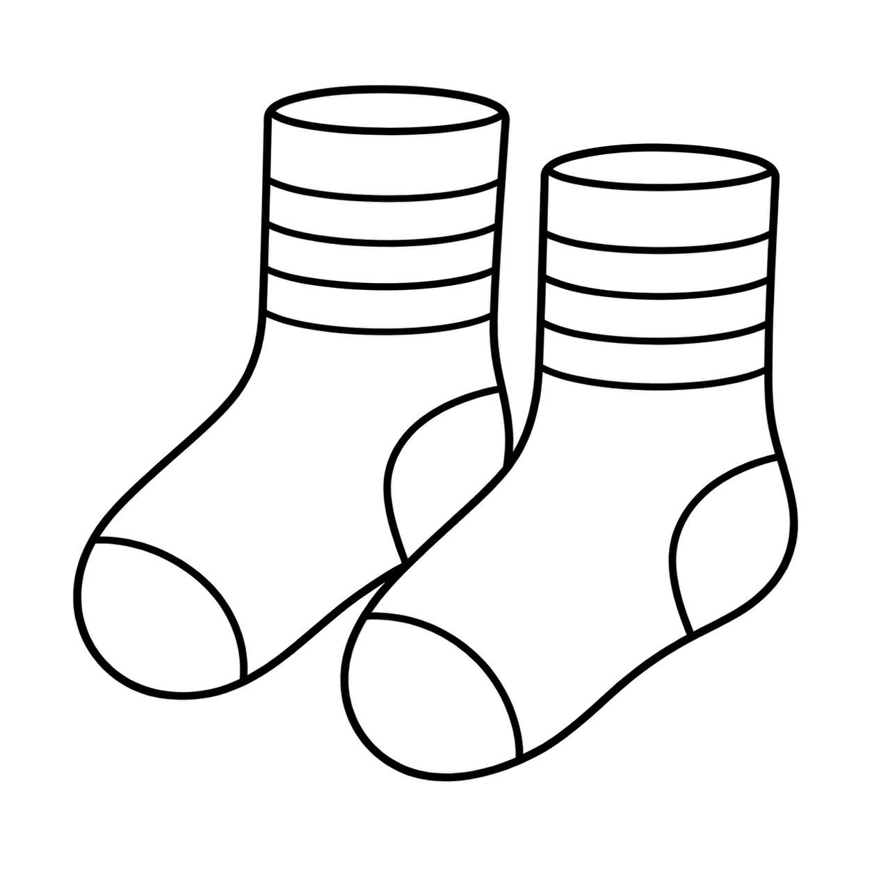 靴下のぬりえ用線画
