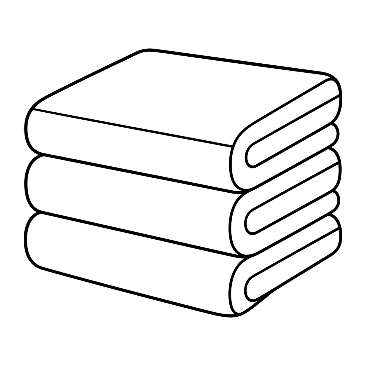 たたんだタオルのぬりえ用線画