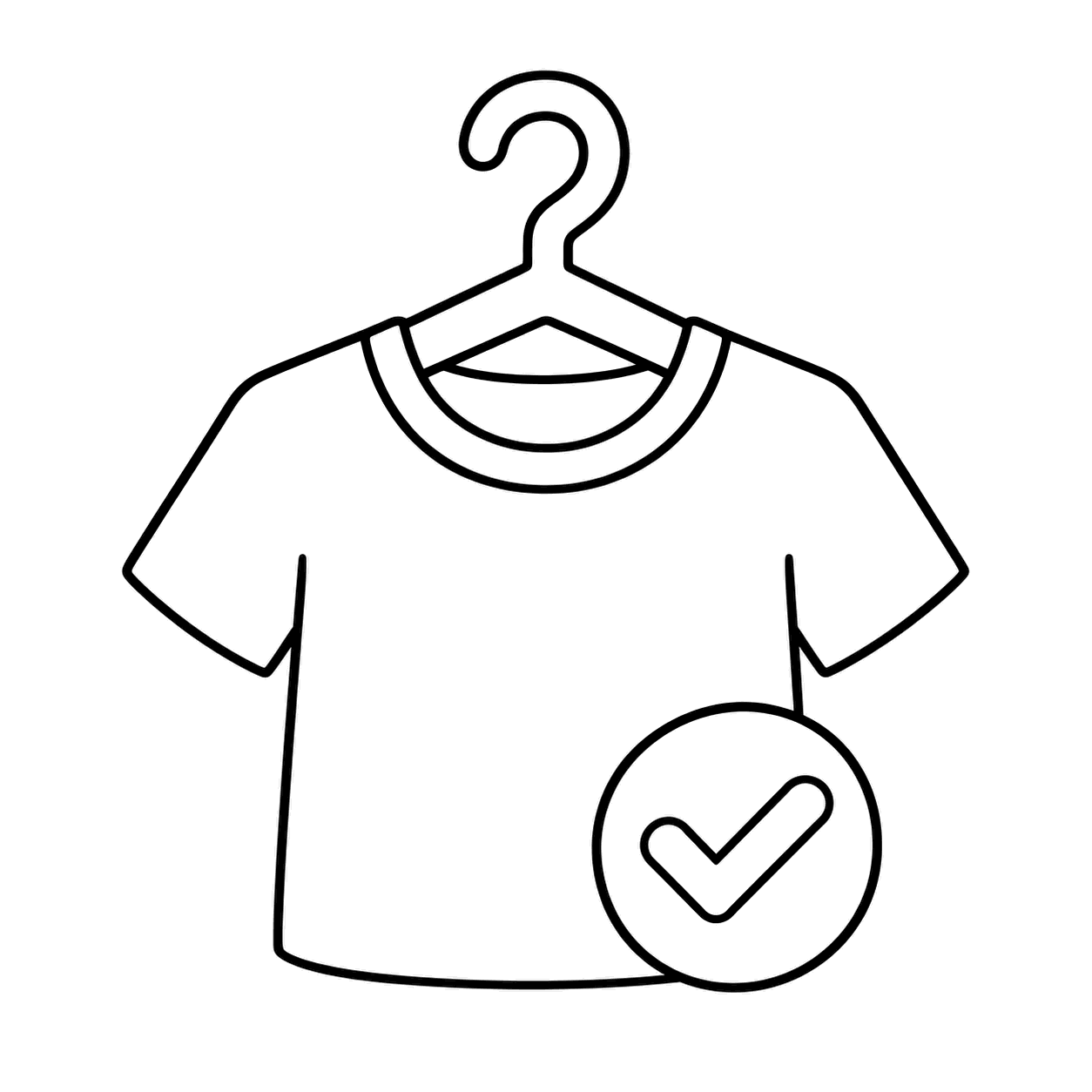 乾いたシャツのぬりえ用線画