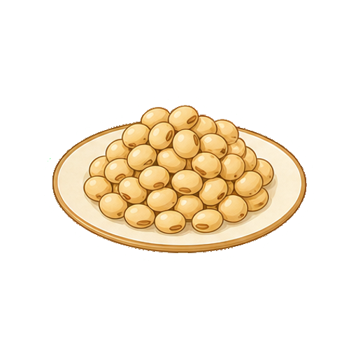 ラベルや文字がない皿の上の豆アイコン