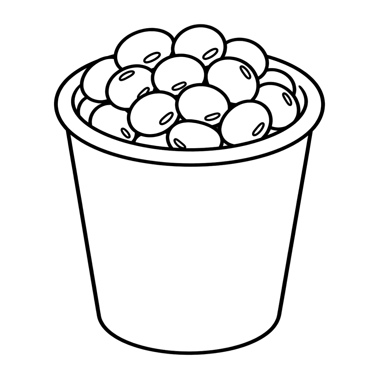 豆入りカップのぬりえ用線画