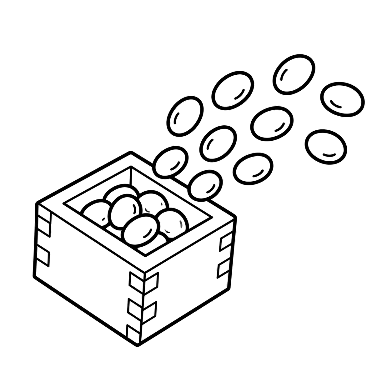 豆まきの豆のぬりえ用線画