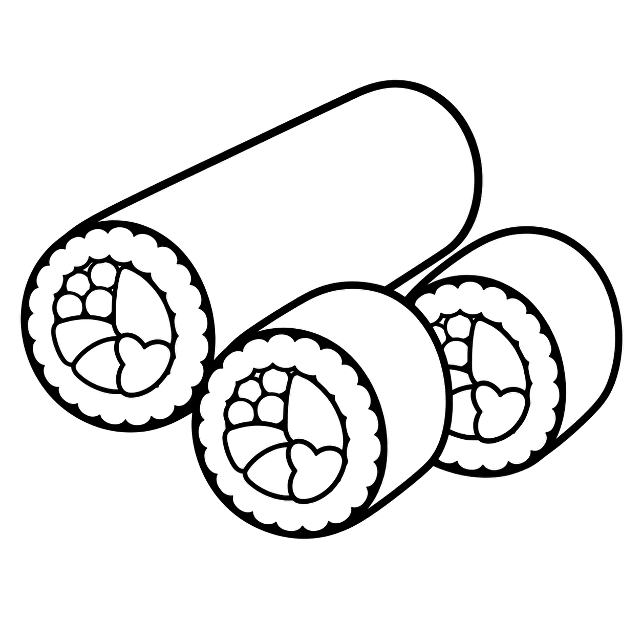 恵方巻セットのぬりえ用線画