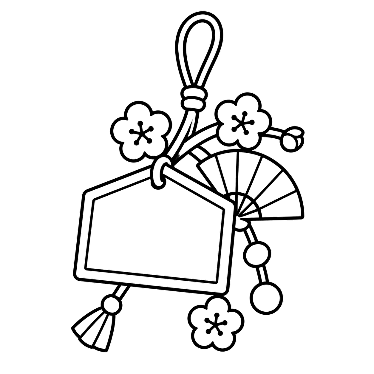 無文字の節分飾りのぬりえ用線画