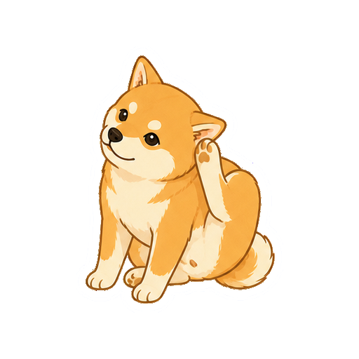 後ろ足で耳をかく柴犬の全身イラスト