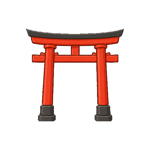 札や文字がない赤い鳥居アイコン