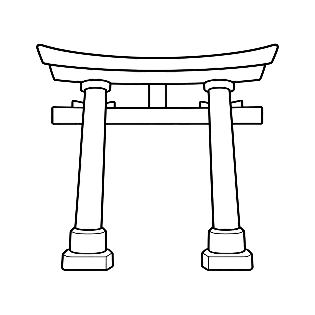 赤い鳥居のぬりえ用線画