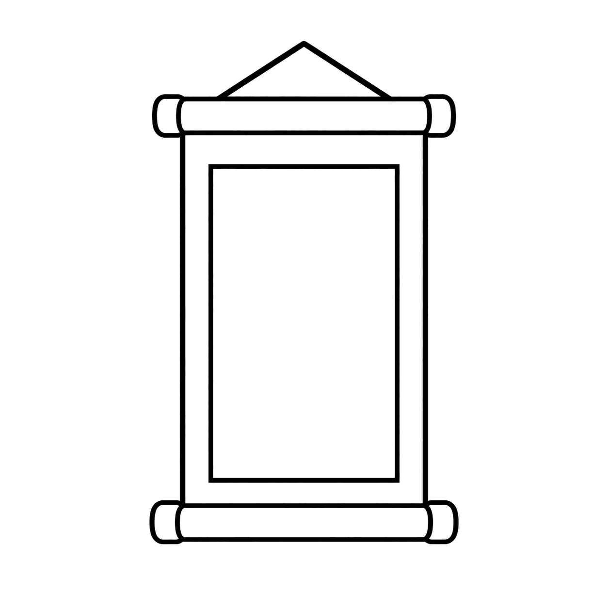 掛け軸のぬりえ用線画