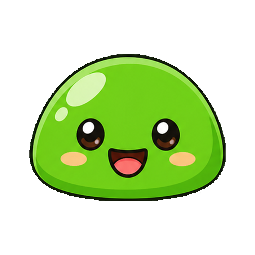文字がない緑のドーム形スライム顔アイコン