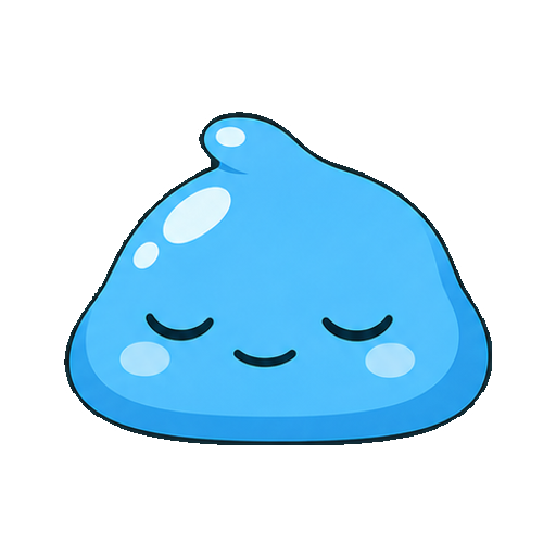 文字や記号がない眠そうなスライム顔アイコン
