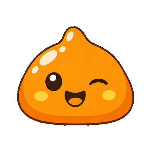 文字がないウインクするスライム顔アイコン
