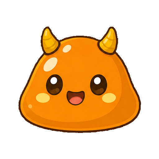 文字がない小さな角付きスライム顔アイコン