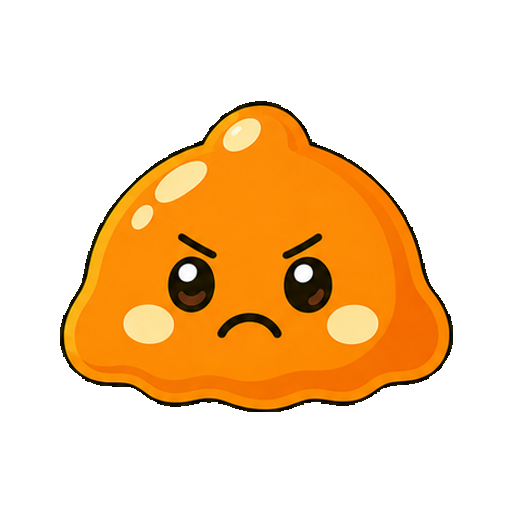 文字がない少し怒ったスライム顔アイコン