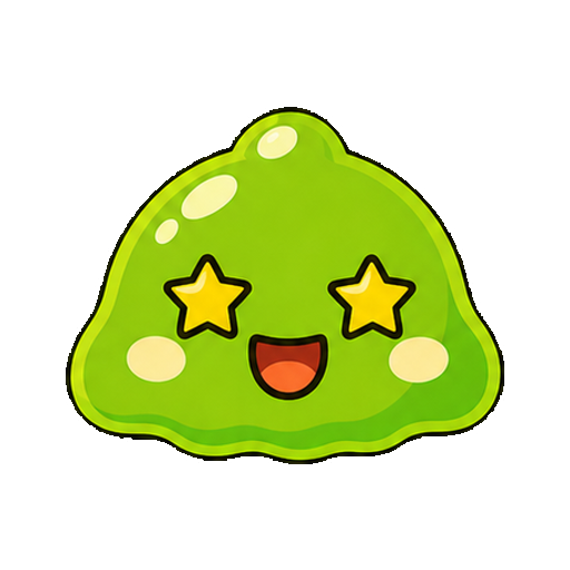 文字がない目を星にしたスライム顔アイコン