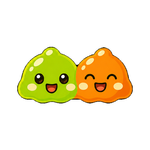 文字がない二つのスライム顔の仲間アイコン