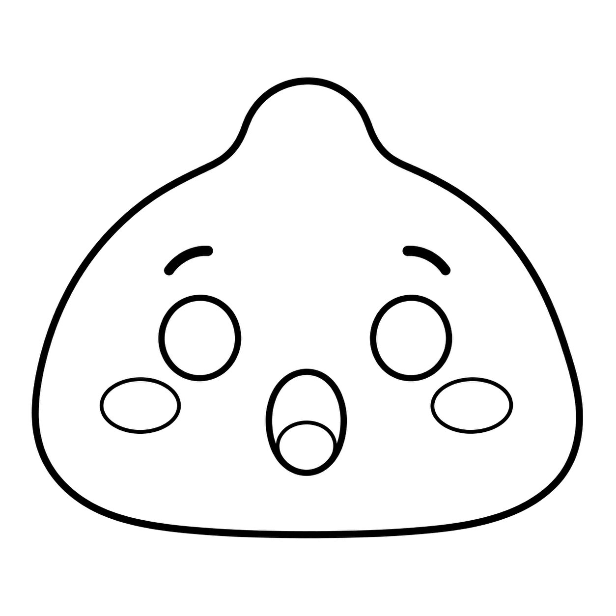 驚いたスライムのぬりえ用線画