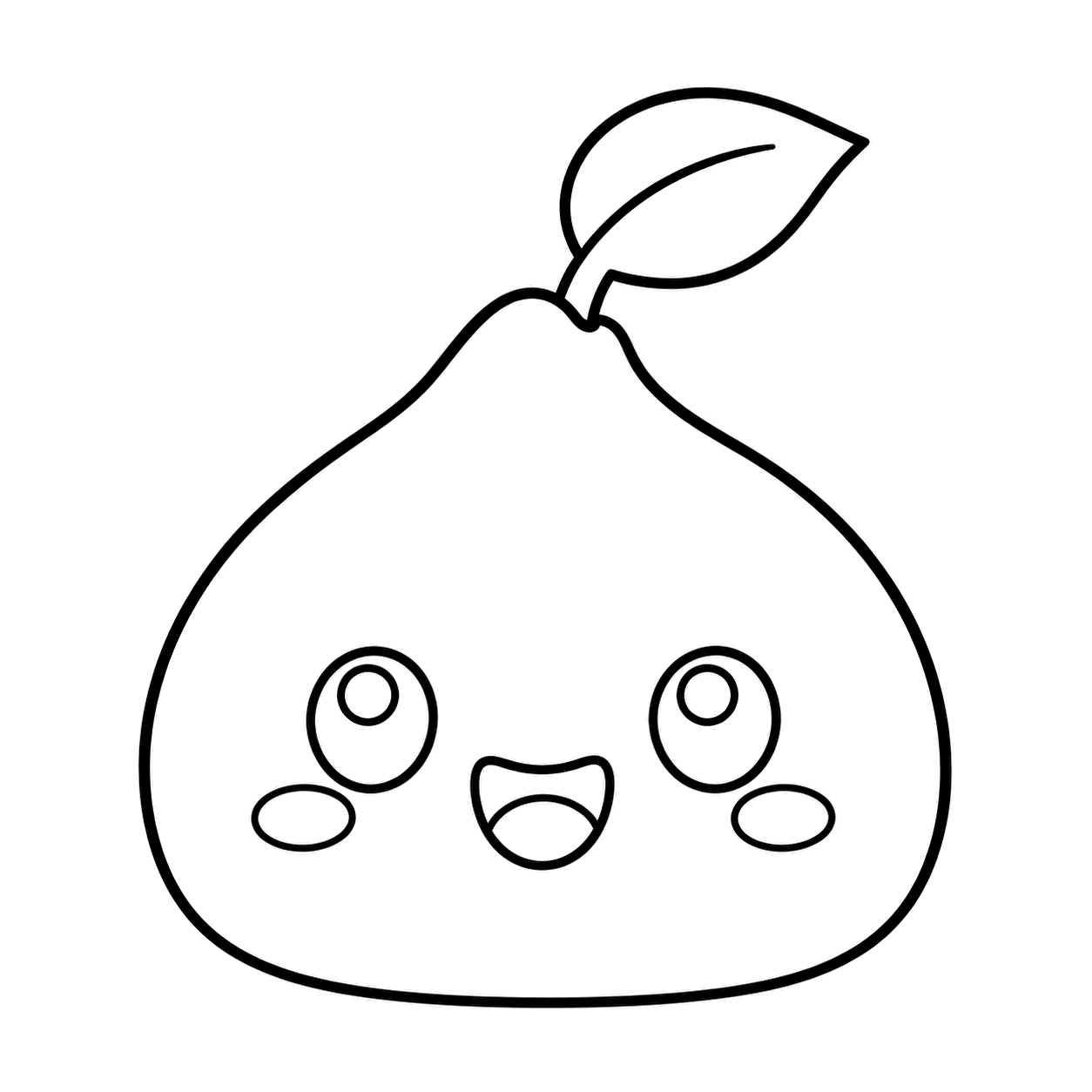 葉っぱ付きスライムのぬりえ用線画